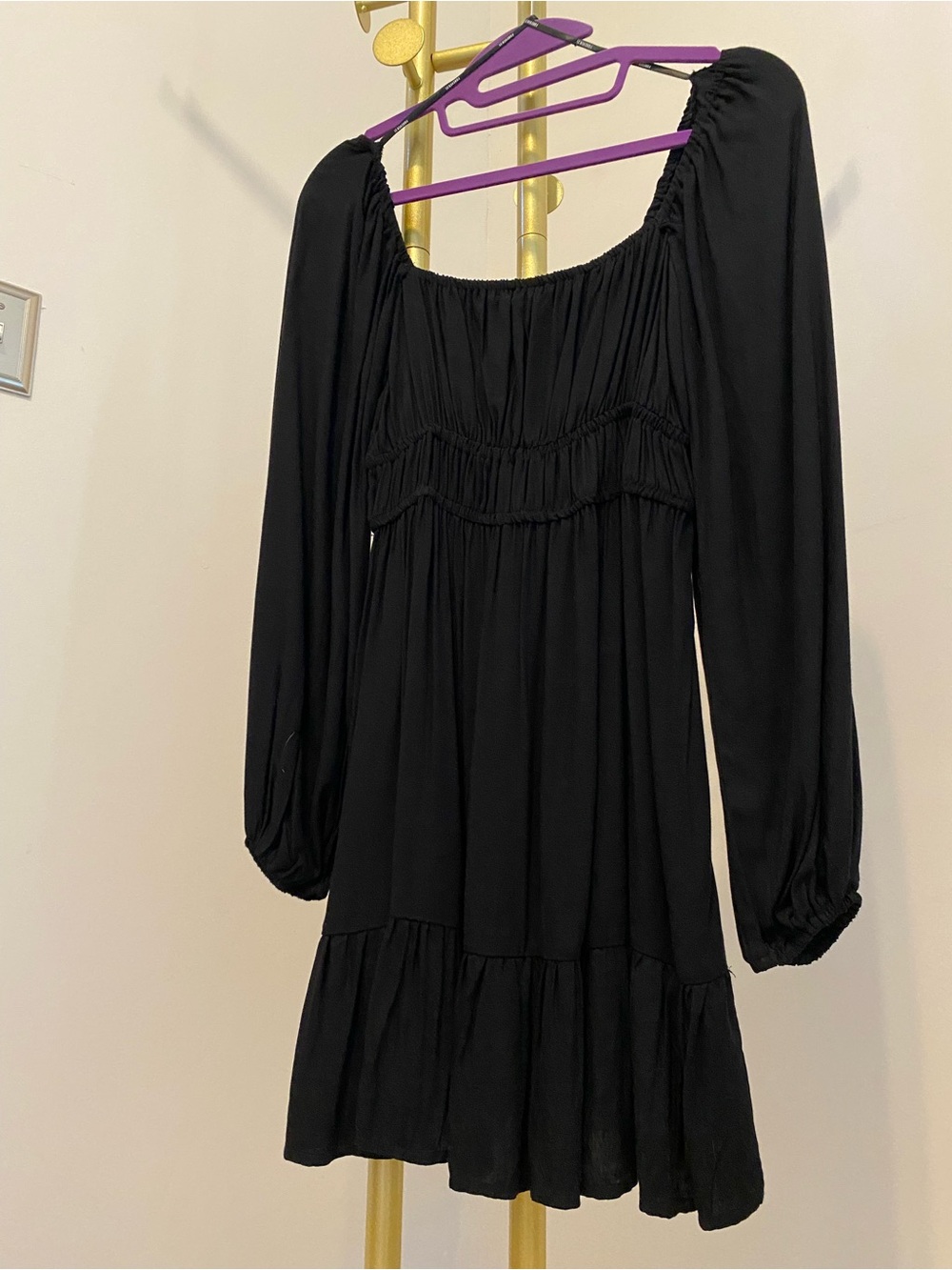 Forever 21 Black Smocked Neck dress